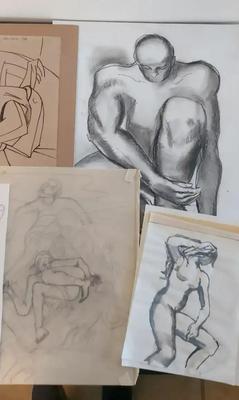 BLACK AND WHITE HUMAN SKETCHES AND PRINTS 