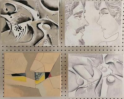 FOUR MIDSIZED ORIGINAL CANVAS PAINTINGS BY DAVID MACINNES