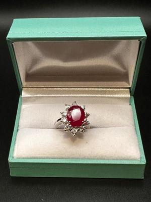 Sale Photo Thumbnail #42: 14k gold, ruby and diamond ring - includes appraisal certificate 