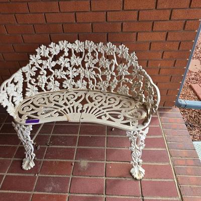 wrought iron bench