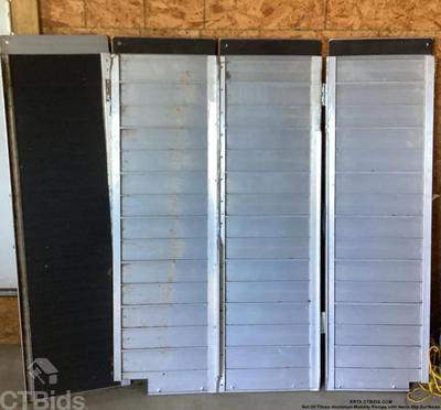 Set of three aluminum mobility ramps with none slip surfaces