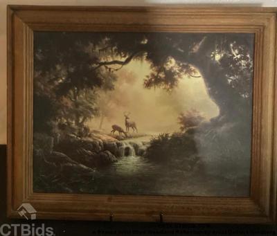 A framed print titled woodland reflection by artist dalhart windberg