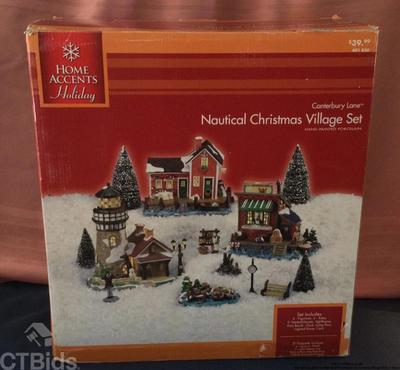 Christmas 6 hand painted porcelain christmas village set 1 box)