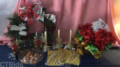 Christmas 3 wreath garland lights ornaments (18 pcs)