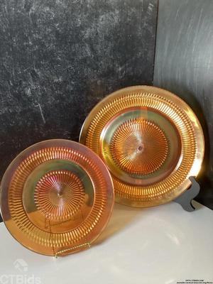Jeanette carnival glass serving plates