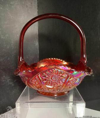 Vintage indiana glass heirloom sugared basket 1 pc)
