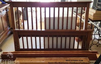 Queen size bed frame headboard footboard rails 8 pcs)