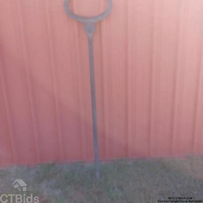 Cast iron upright dinner bell holder