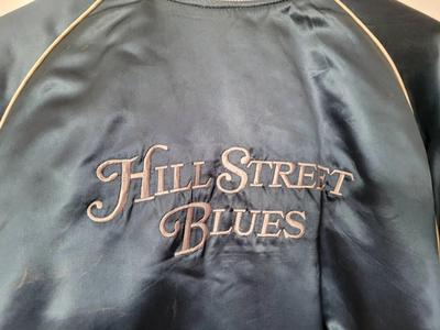 VINTAGE HILL STREET BLUES SATIN BOMBER JACKET - SIZE XL