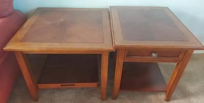 PAIR OF WOODEN SIDE TABLES