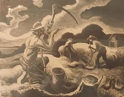 "ISLAND HAY" LITHOGRAPH PRINT BY THOMAS HART BENTON
