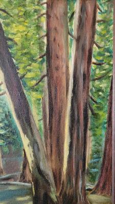 GORGEOUS FOREST ORIGINAL PAINTING BY SHIRLEE