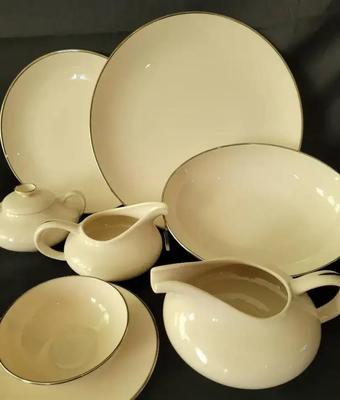 VINTAGE FRANCISCAN MASTERPIECE PLATINUM BAND CHINA SET 