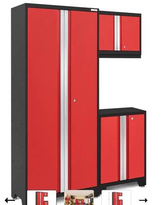 New Age Bold Series Red-Locker/Wall/Base Cabinets X2
