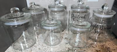 Anchor Hocking Glass Lidded Cannister Jar Set