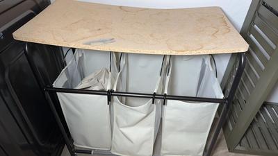 3-bag rolling laundry sorter cart