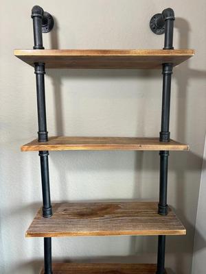 Kim Las Industrial Pipe Shelf w/ 6 Wooden Shelves