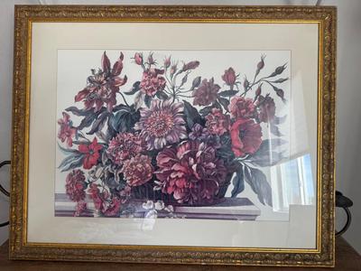 Framed Reproduction Print of “August” from Robert Furber’s Twelve Months of Flowers 