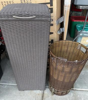Outdoor Wicker Bin & Tall Basket