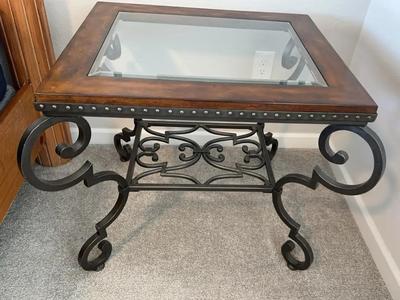 Scrolling Iron Leg End Table