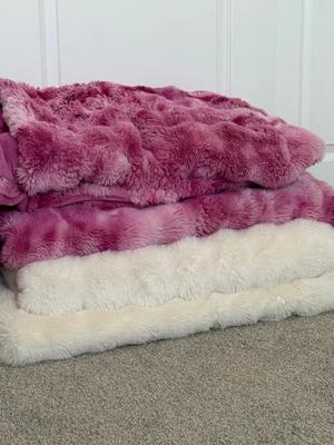 Plush Faux-Fur Throw Blankets 