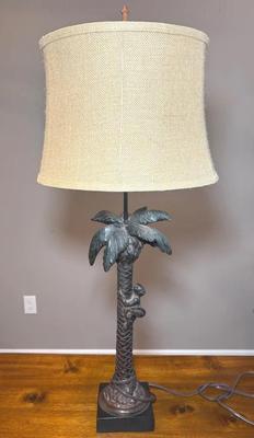 Austin Sculpture Home Collection Resin Monkey Climbing Palm Tree Lamp
