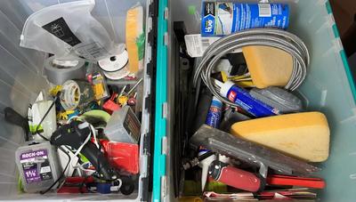 Tubs Of Misc Tools & Home Improvement Supplies