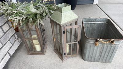 Galvanized Lanterns & Bucket Decor