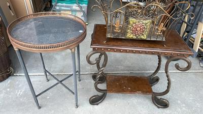 Marble Top Round Table & Side Table