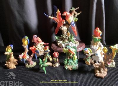 Collection of decorative resin parrot figurines rrtx ctbids.com