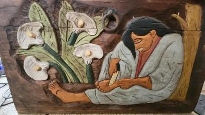 TWO CARVED WOODEN CHESTS