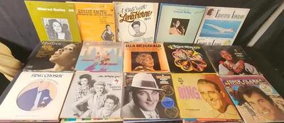 VARIOUS MUSIC GENRE ALBUMS, INCLUDING CROSBY, MCRAE, ANDEREW SISTERS - LOT OF 50