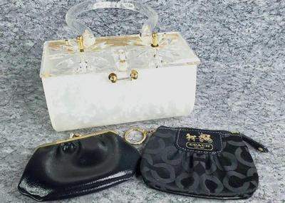 Lucite purse coach, coin purse