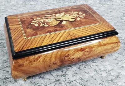 Wooden musical jewelry box phantom of the opera music of the night