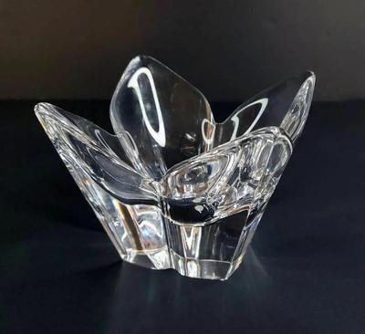 Orrefors crystal four point lotus tulip bowl