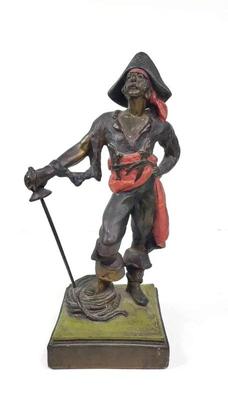 Paul herzel pompeian pirate figurine bronze over composite)