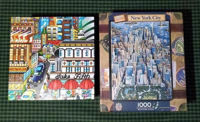 2) new york city themed jigsaw puzzles pop art, city scape