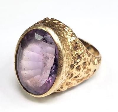 Men s 14k gold & amethyst ring