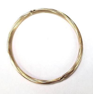 14k yellow gold twisted hinged bracelet