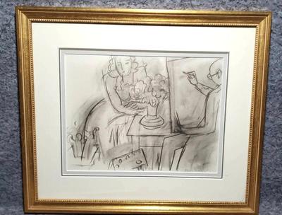 Framed print of matisse s the artist and his model