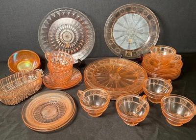 CE505 -Pink Depression Glass Group