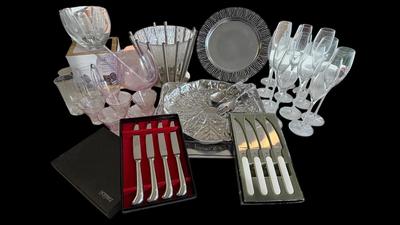 CE109 - Pewter, Glass, Knife Collection - Wilton Armetale, Holland Boone, Dansk, Hoffritz