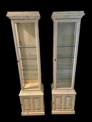 CE349 - Faux Marble Curio Display Cabinets