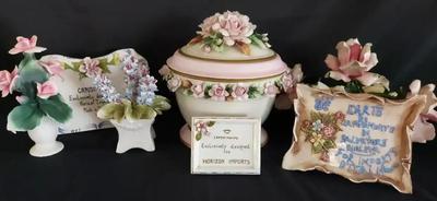 CAPODIMONTE DECORATIVE FLORAL PIECES 259