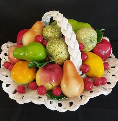 CAPODIMONTE COLORFUL FRUIT BASKET 