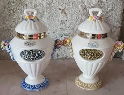 Y.ST. LORENS CERAMIC URNS/VASES (2)