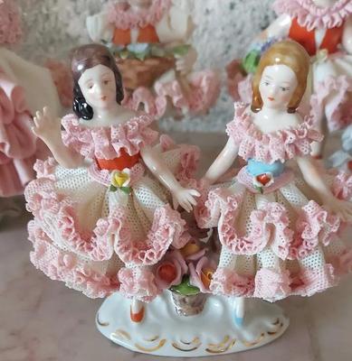 DRESDEN PORCELAIN MINIATURE DOLLS