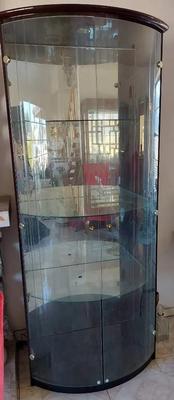 PAIR OF LARGE MIRRORED AND LIT CURIO CABINETS