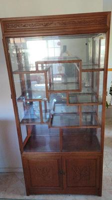 VINTAGE ASAIN INSPIRED CURIO CABINET 