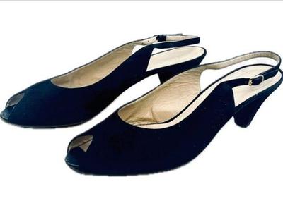 Sale Photo Thumbnail #169: Bruno Magli Black Suede Slingback Pumps -size 10B